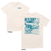 Destroy or Die Time Attack T-shirt - Ecru / off-white with blue print