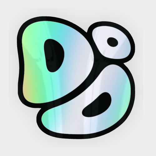 Holographic DOD DIP logo with black outline 