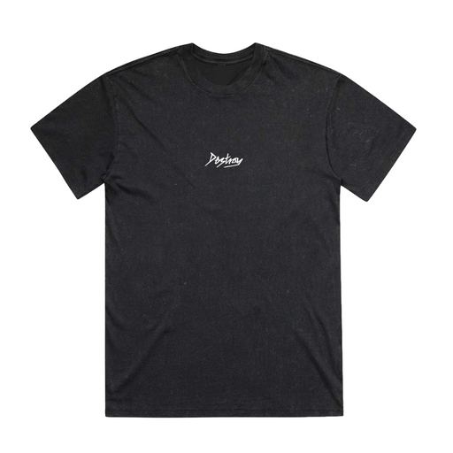 Stone washed t-shirt with a white 'Destroy' logo embroidered in the centre 