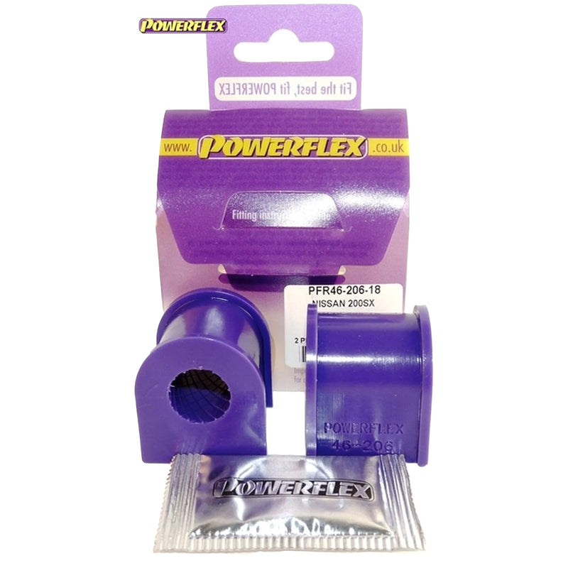 18mm PFR46-206-18Powerflex Rear Anti Roll Bar Bushes - 200SX - S13, S14, S14A & S15