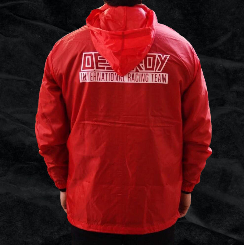 Destroy or Die International Racing Team Red windbreaker raincoat